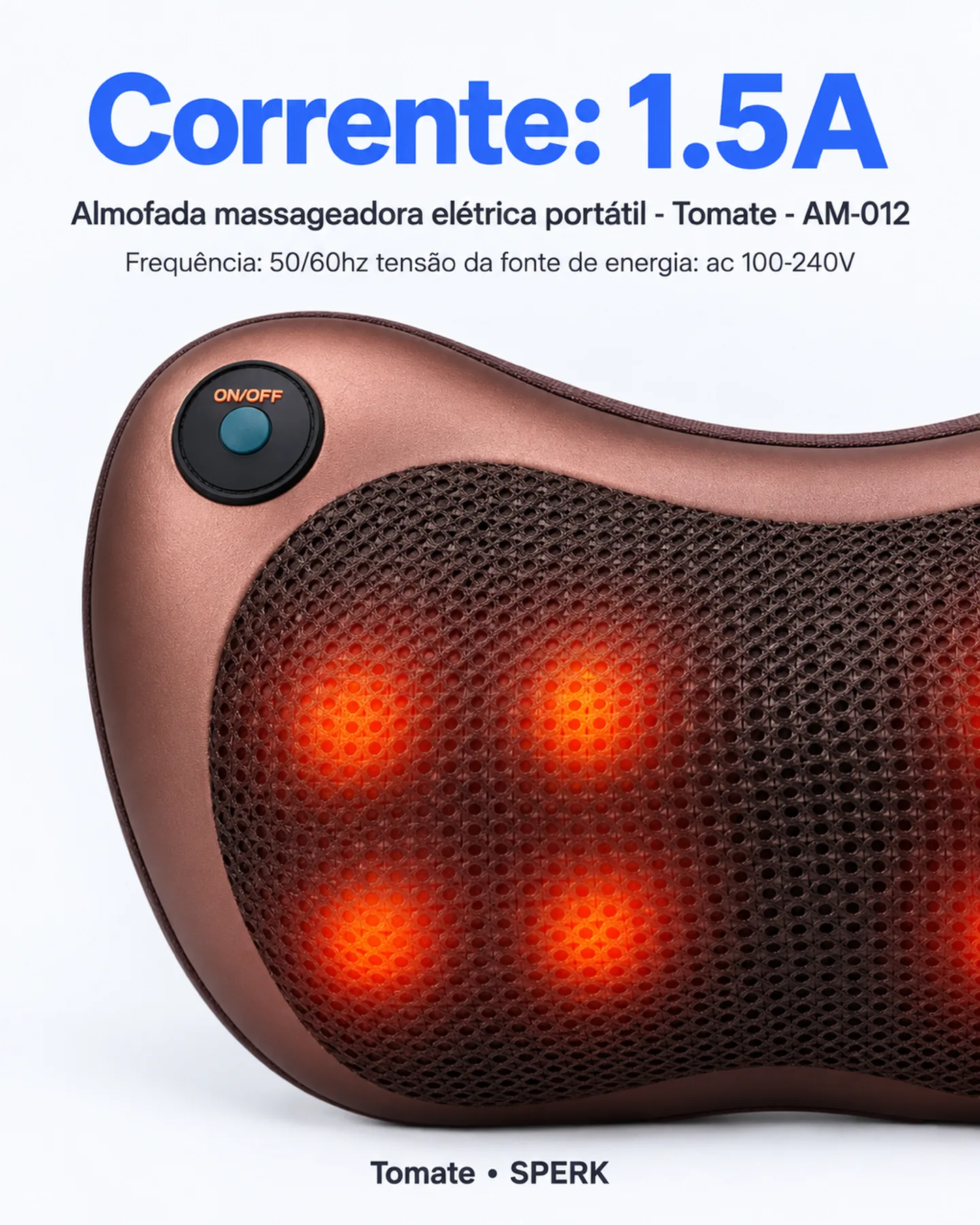 Almofada massageadora elétrica portátil - Tomate - AM-012 — painel 2