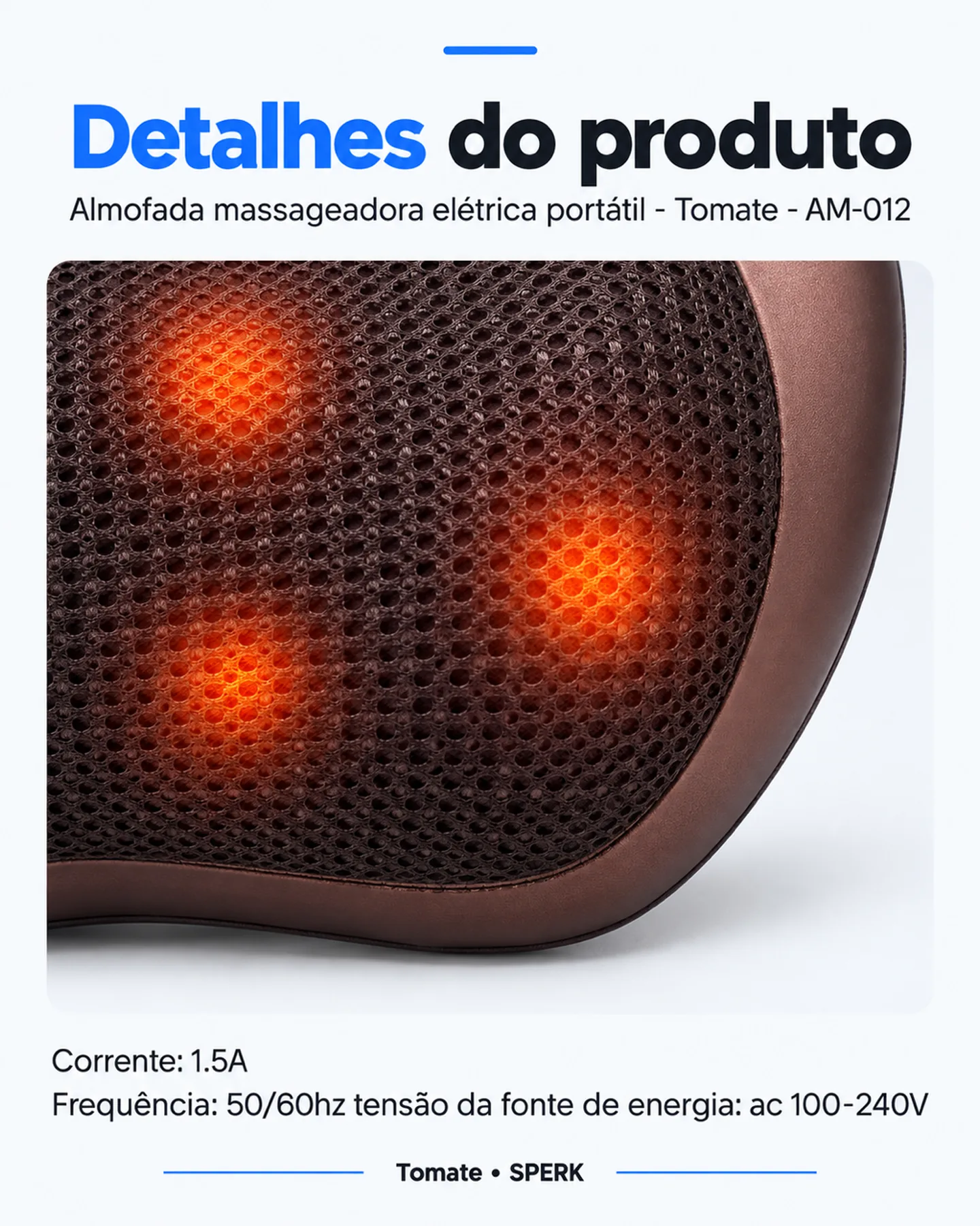 Almofada massageadora elétrica portátil - Tomate - AM-012 — painel 5