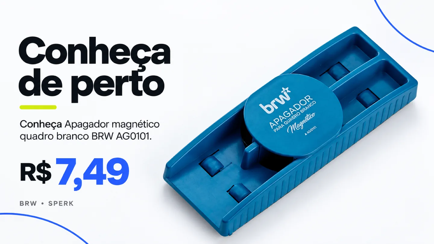 Apagador magnético quadro branco BRW AG0101 — heroi descricao