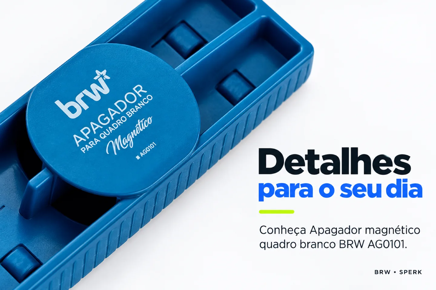 Apagador magnético quadro branco BRW AG0101 — diferencial uso