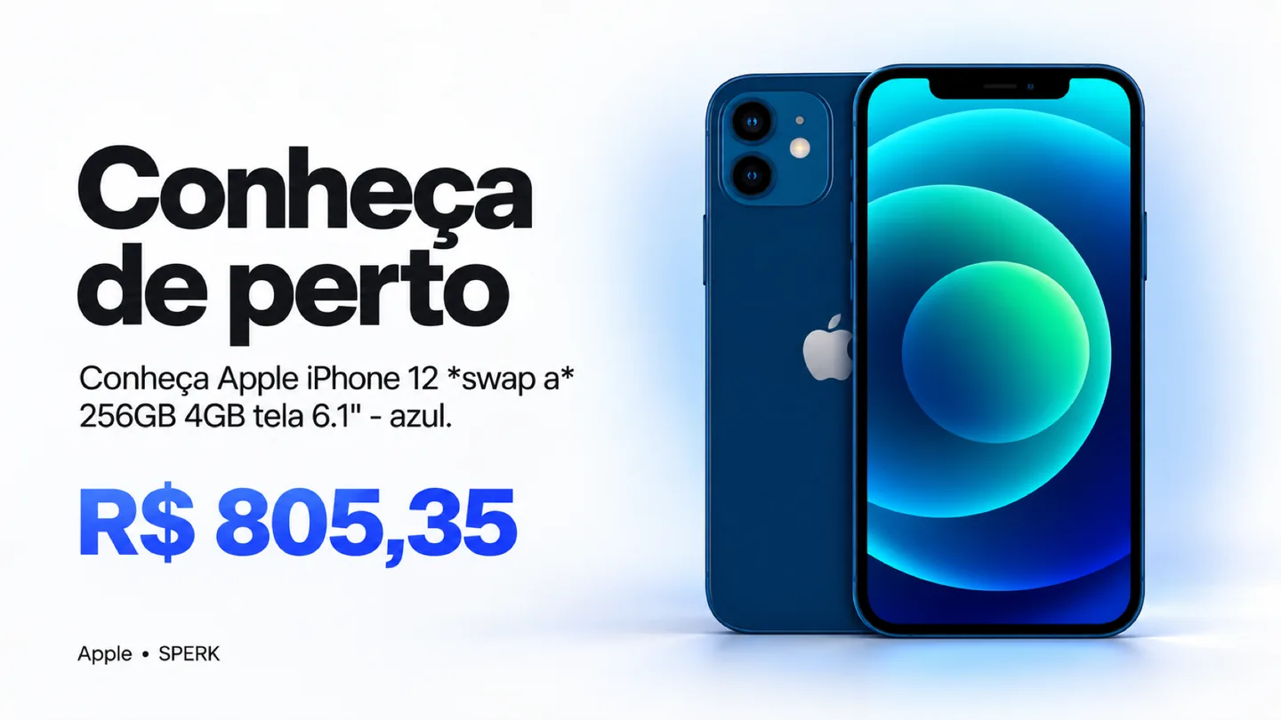Apple iPhone 12 *swap a* 256GB 4GB tela 6.1" - azul — heroi descricao
