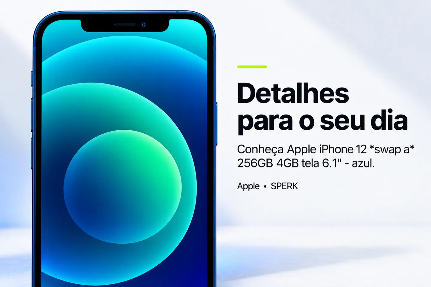 Apple iPhone 12 *swap a* 256GB 4GB tela 6.1" - azul — diferencial uso