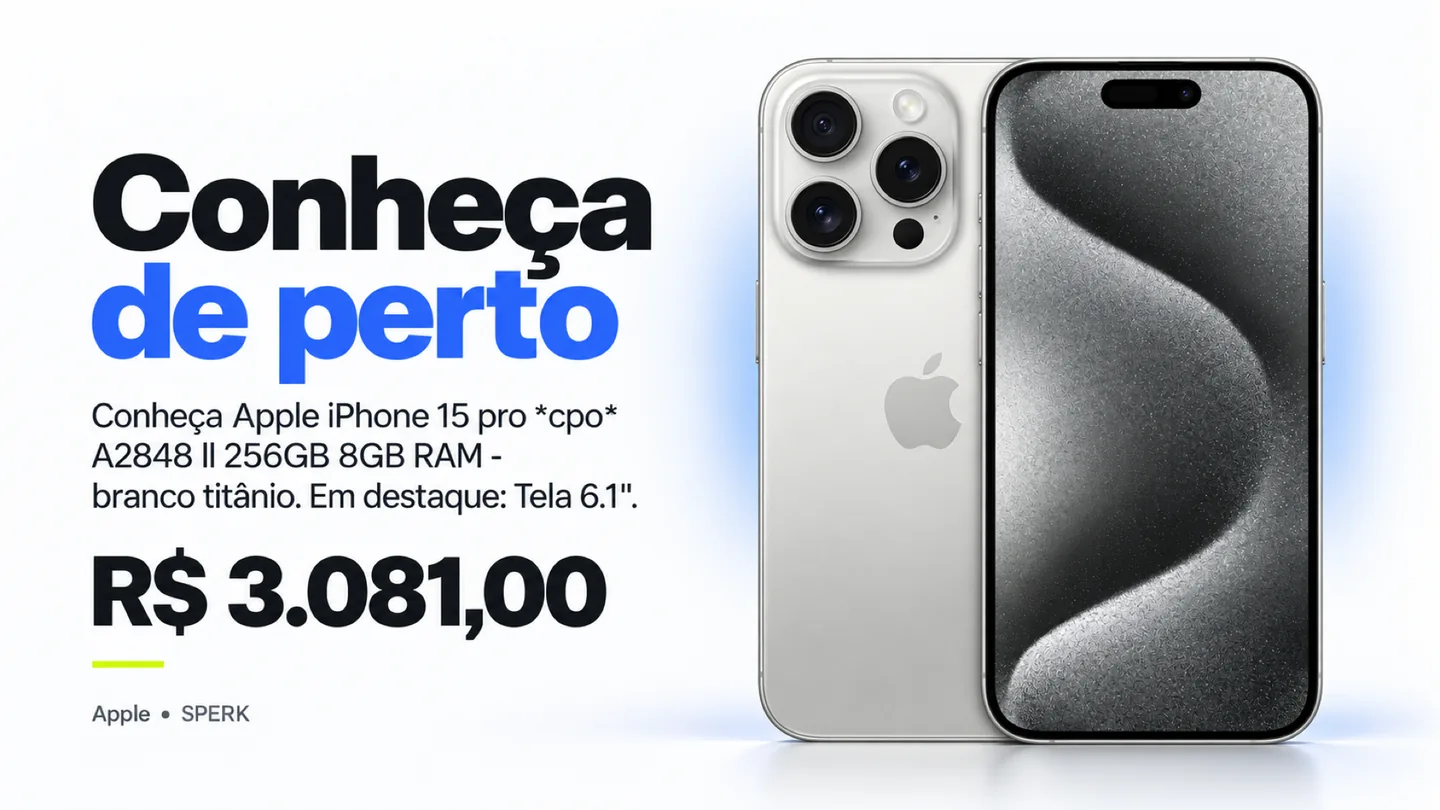 Apple iPhone 15 pro *cpo* A2848 ll 256GB 8GB RAM - branco titânio — heroi descricao
