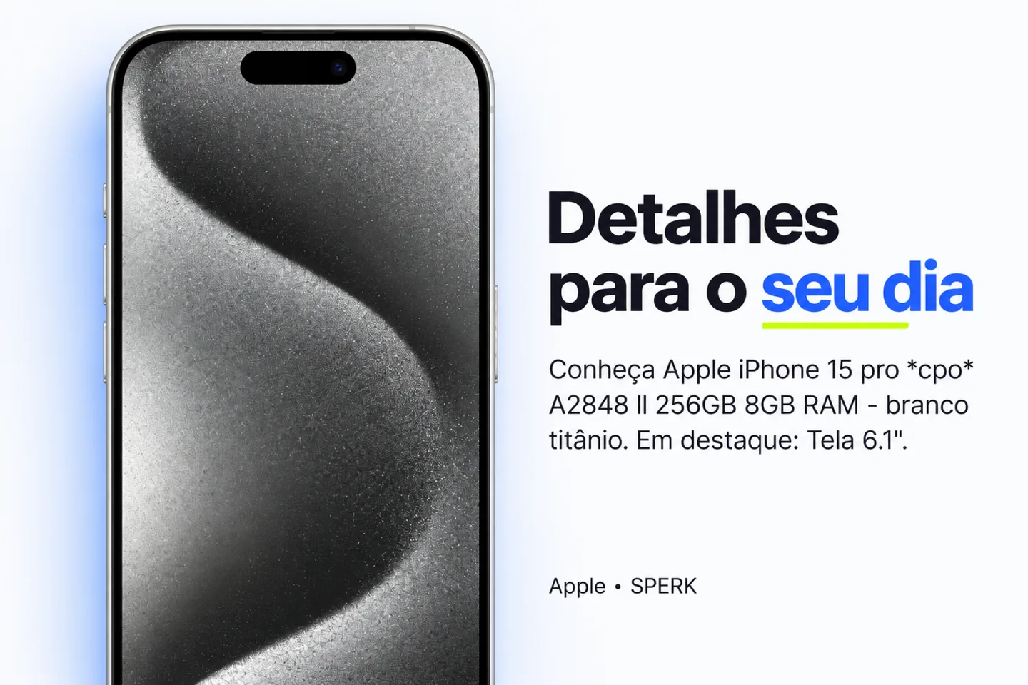 Apple iPhone 15 pro *cpo* A2848 ll 256GB 8GB RAM - branco titânio — diferencial uso