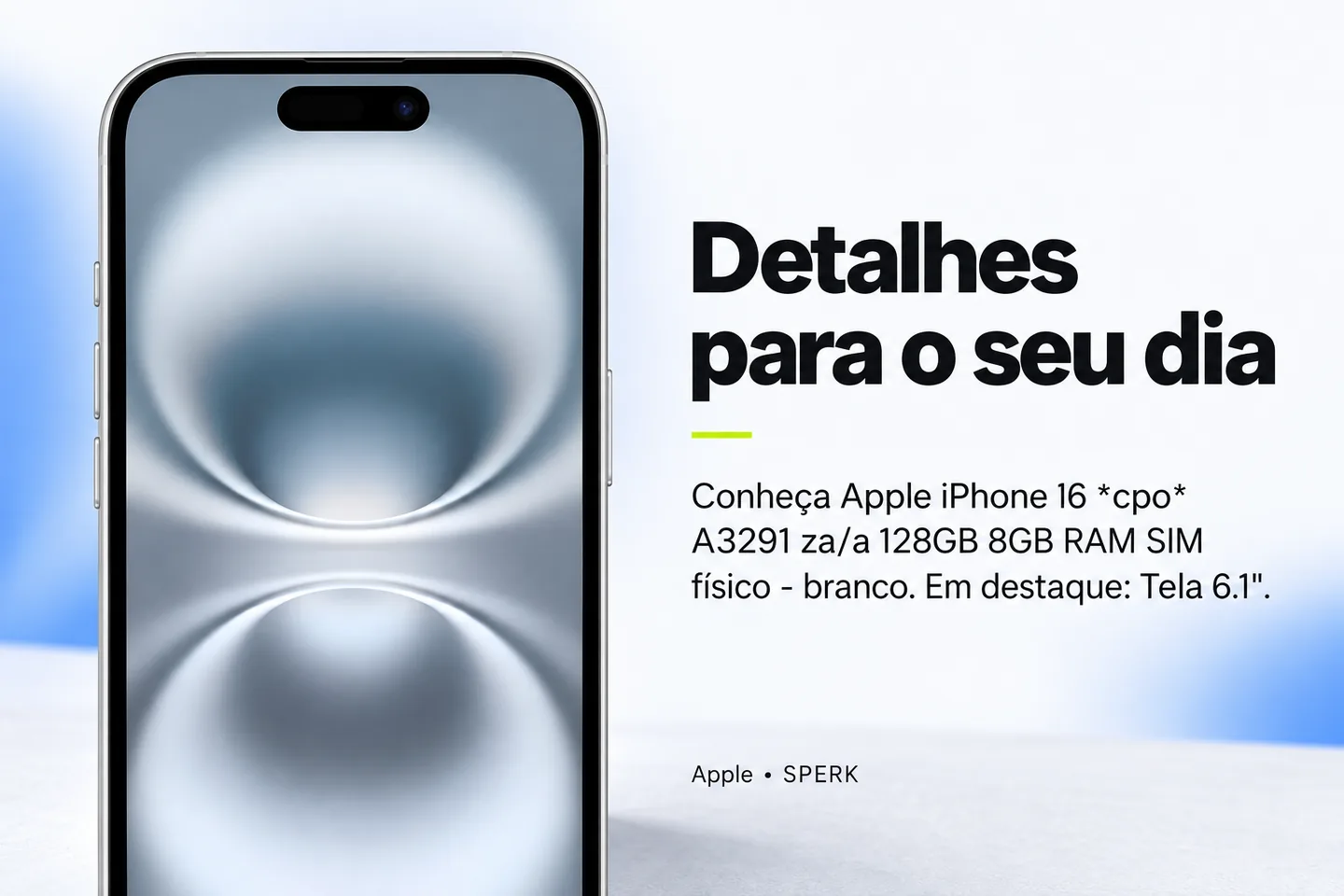 Apple iPhone 16 *cpo* A3291 za/a 128GB 8GB RAM SIM físico - branco — diferencial uso