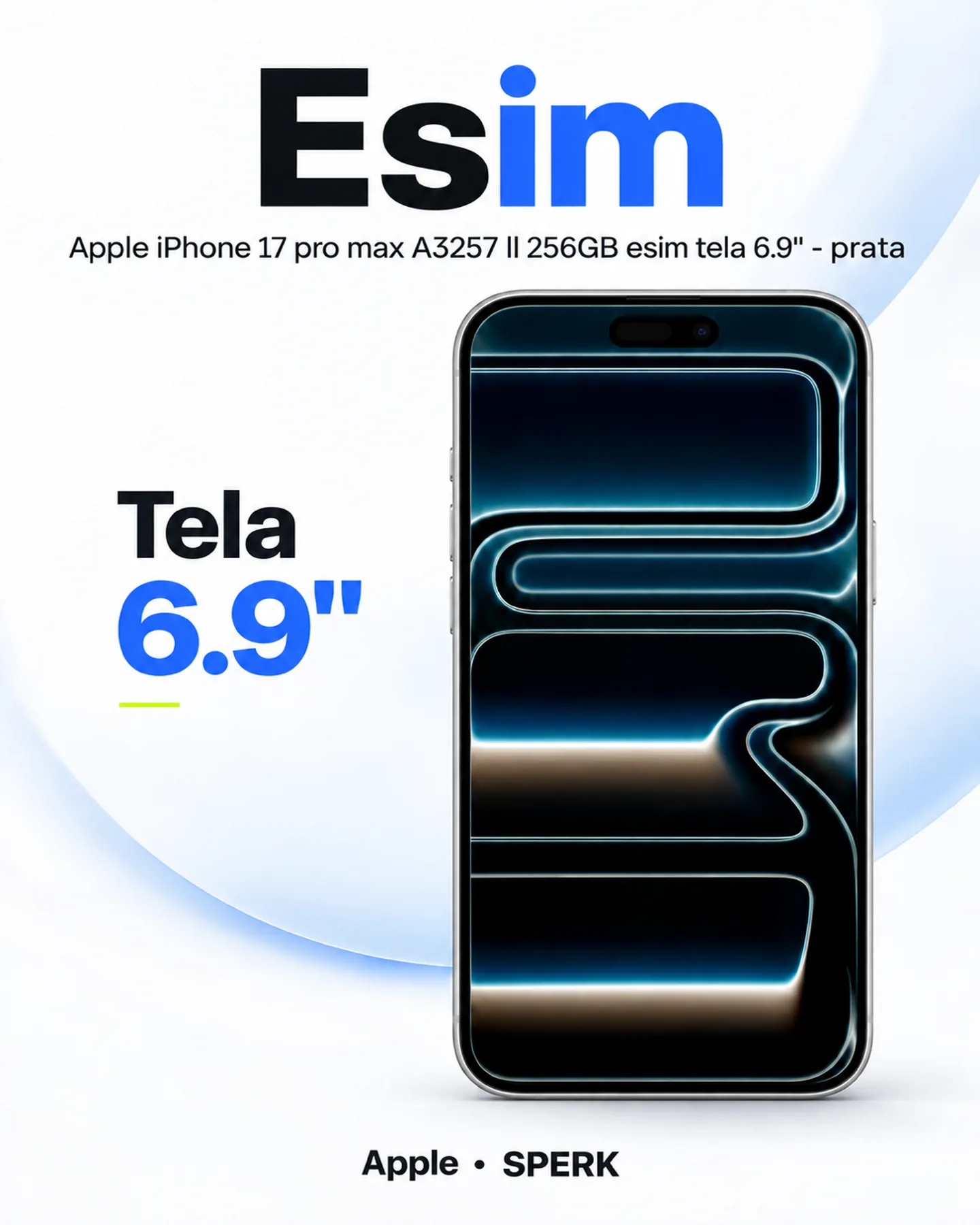 Apple iPhone 17 pro max A3257 ll 256GB esim tela 6.9" - prata — painel 3
