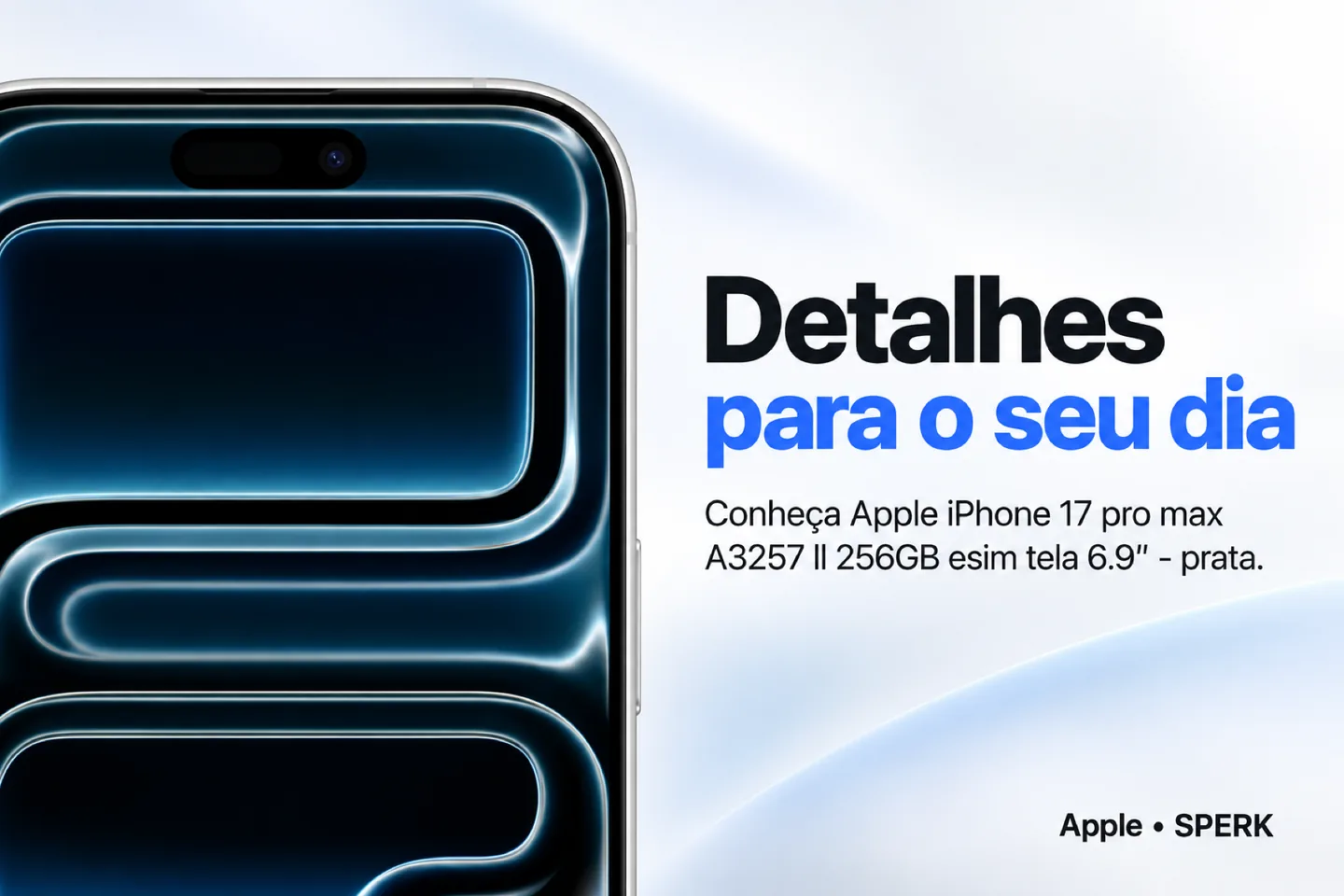 Apple iPhone 17 pro max A3257 ll 256GB esim tela 6.9" - prata — diferencial uso