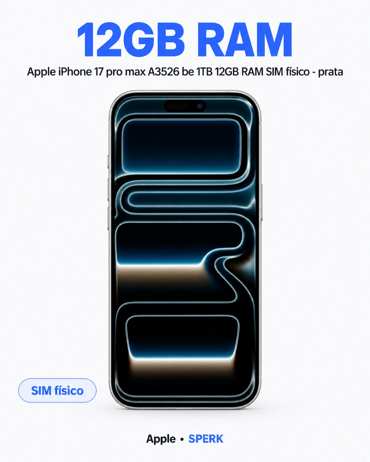 Apple iPhone 17 pro max A3526 be 1TB 12GB RAM SIM físico - prata — painel 3
