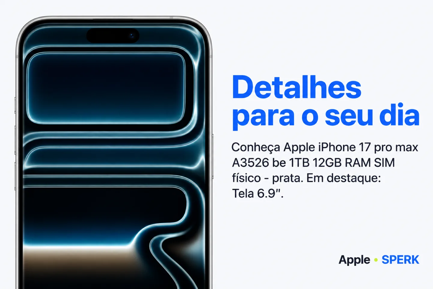 Apple iPhone 17 pro max A3526 be 1TB 12GB RAM SIM físico - prata — diferencial uso