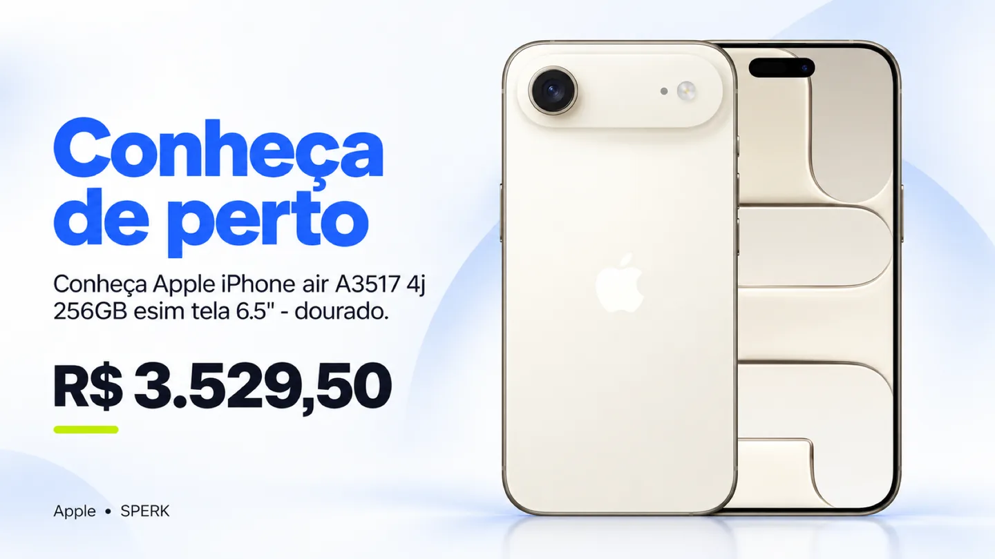 Apple iPhone air A3517 4j 256GB esim tela 6.5" - dourado — heroi descricao