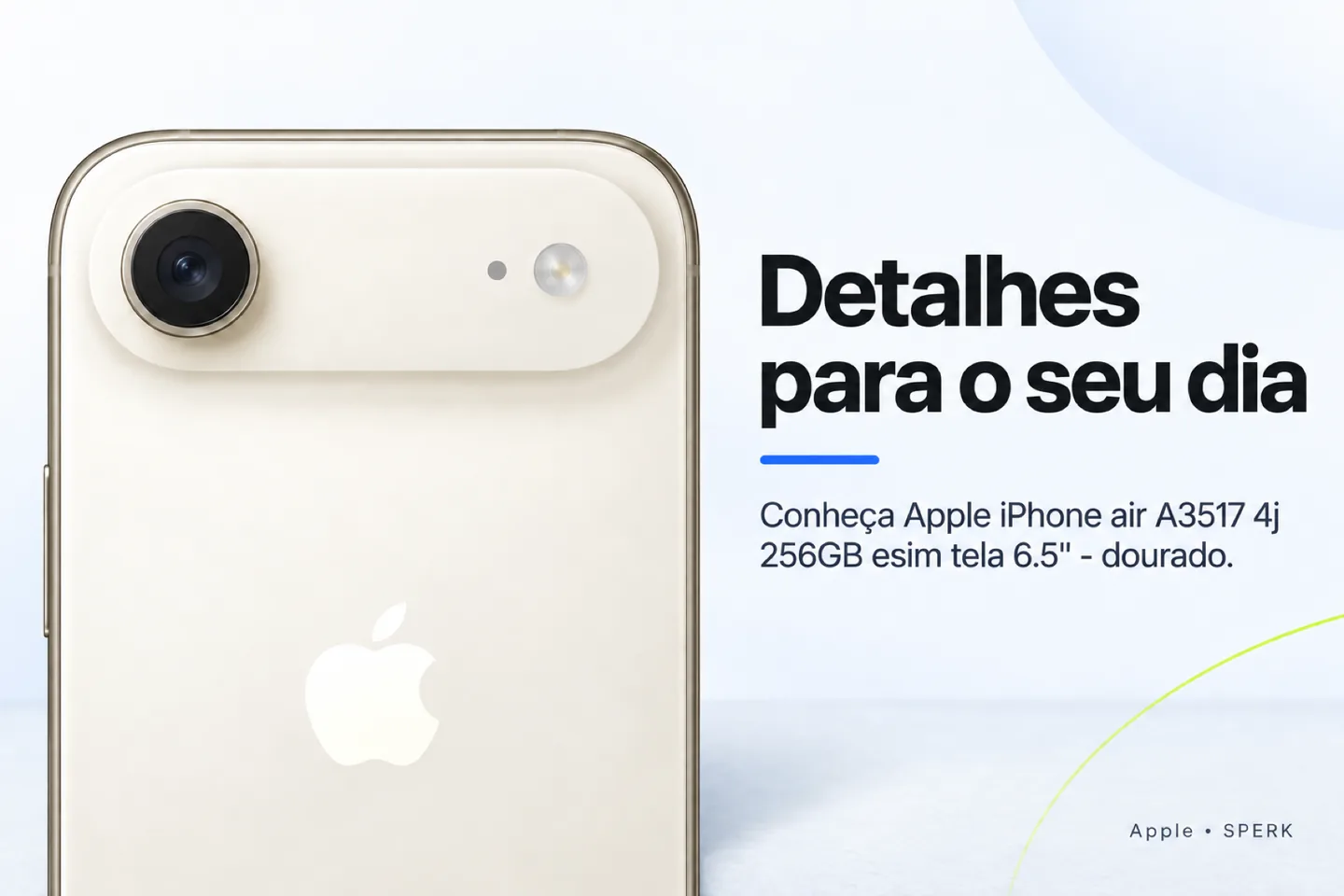 Apple iPhone air A3517 4j 256GB esim tela 6.5" - dourado — diferencial uso