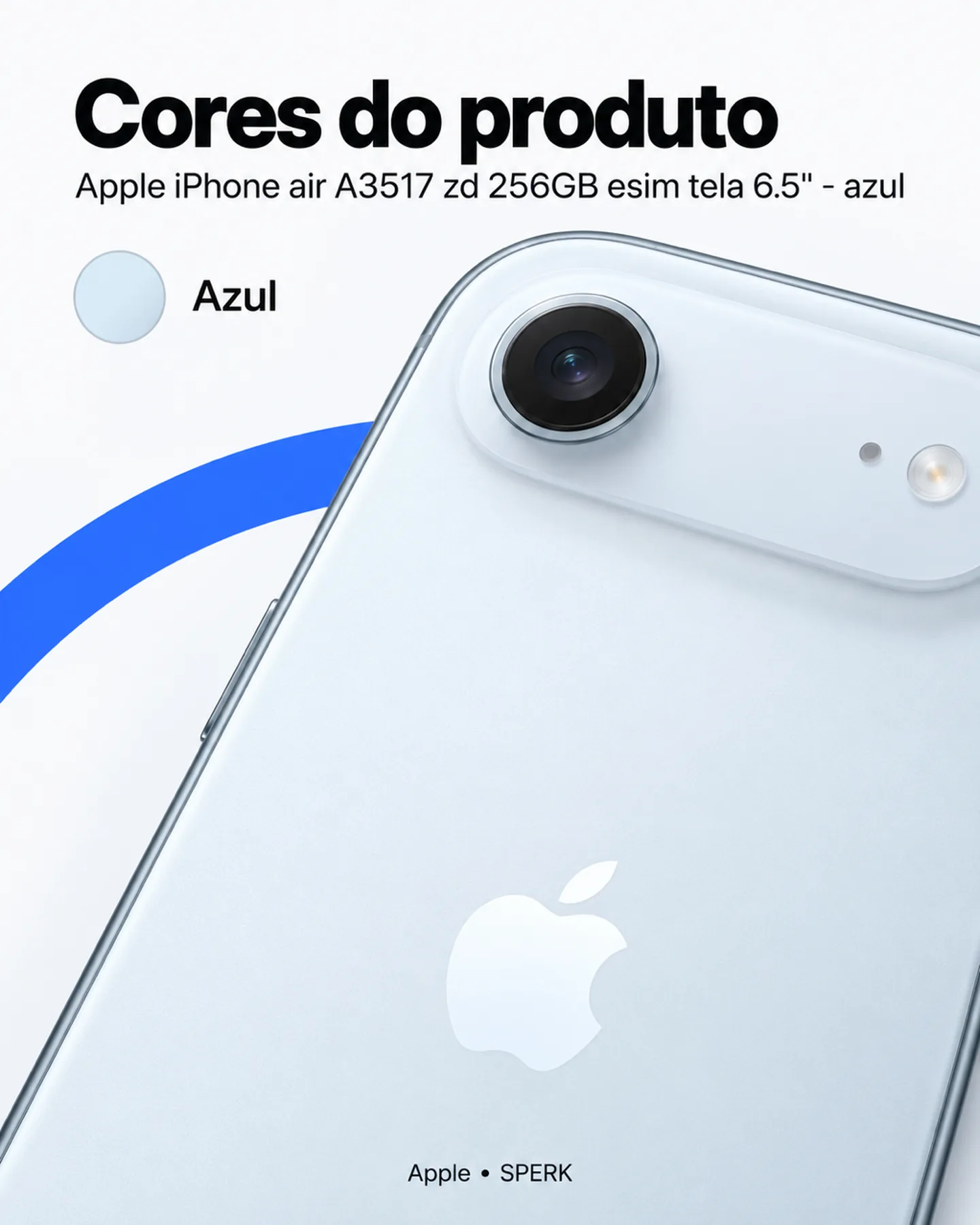 Apple iPhone air A3517 zd 256GB esim tela 6.5" - azul — painel 5
