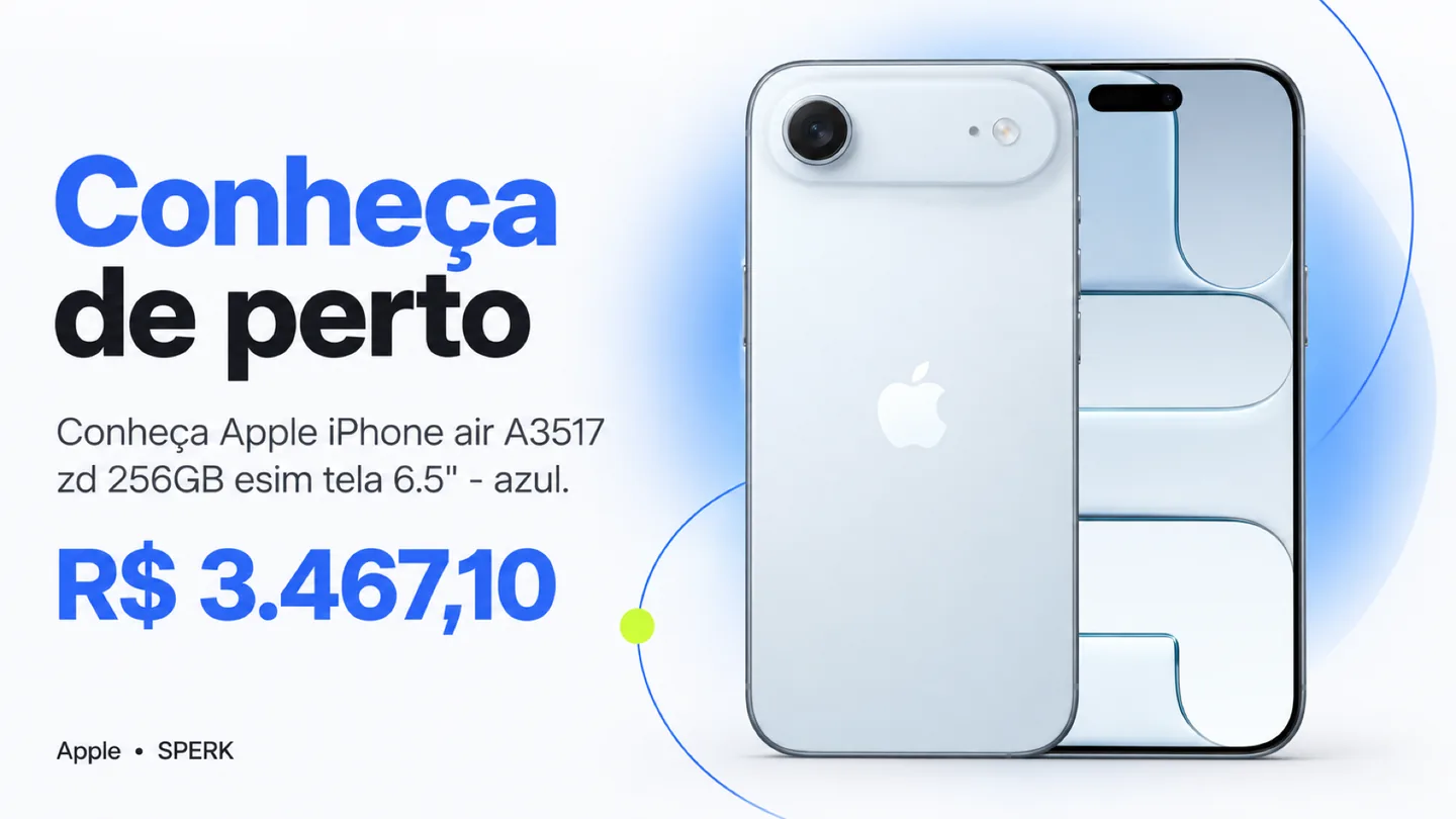 Apple iPhone air A3517 zd 256GB esim tela 6.5" - azul — heroi descricao