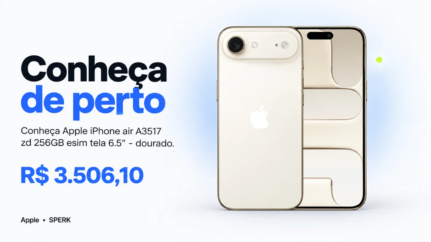 Apple iPhone air A3517 zd 256GB esim tela 6.5" - dourado — heroi descricao