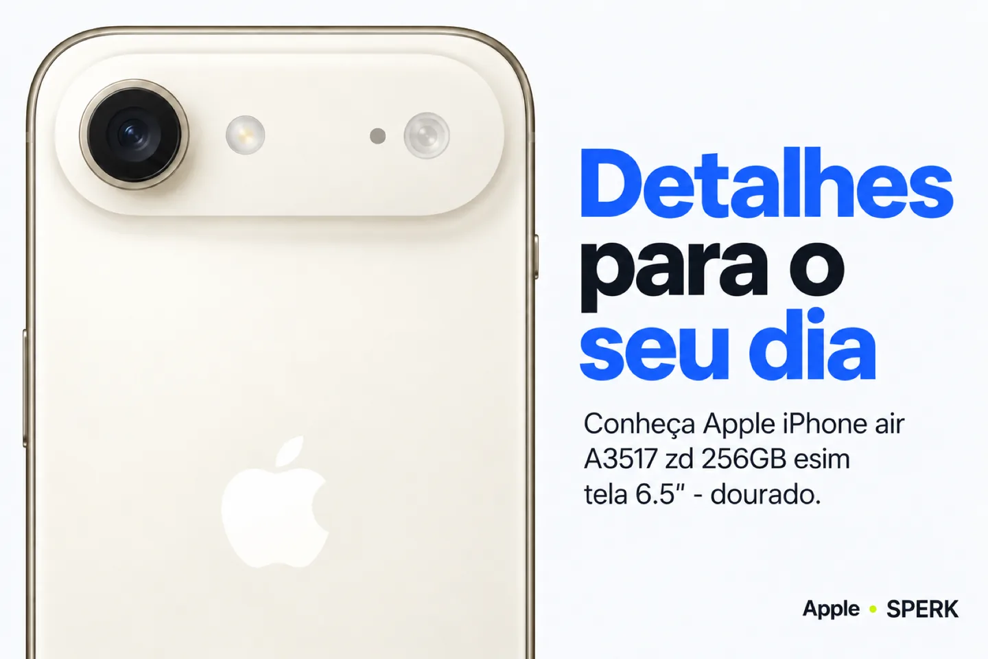 Apple iPhone air A3517 zd 256GB esim tela 6.5" - dourado — diferencial uso