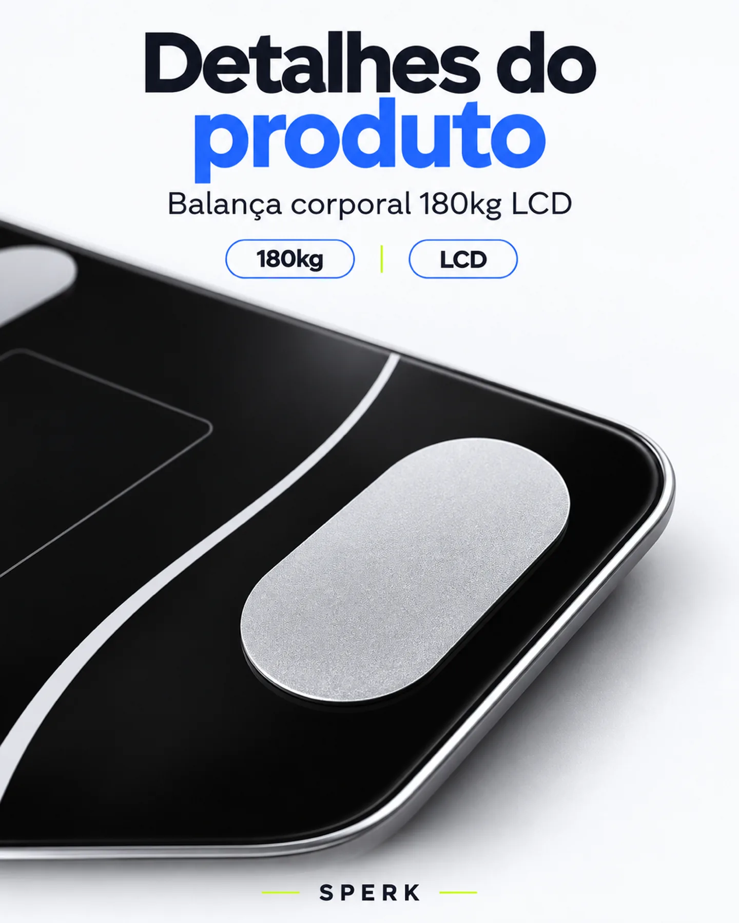 Balança corporal 180kg LCD — painel 5