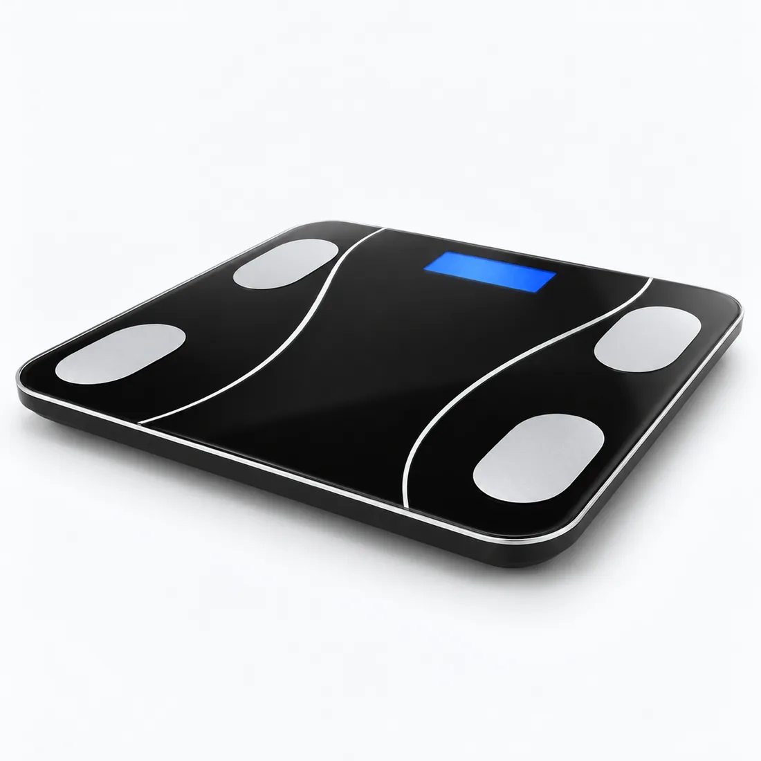 Balança corporal 180kg LCD — verso lateral