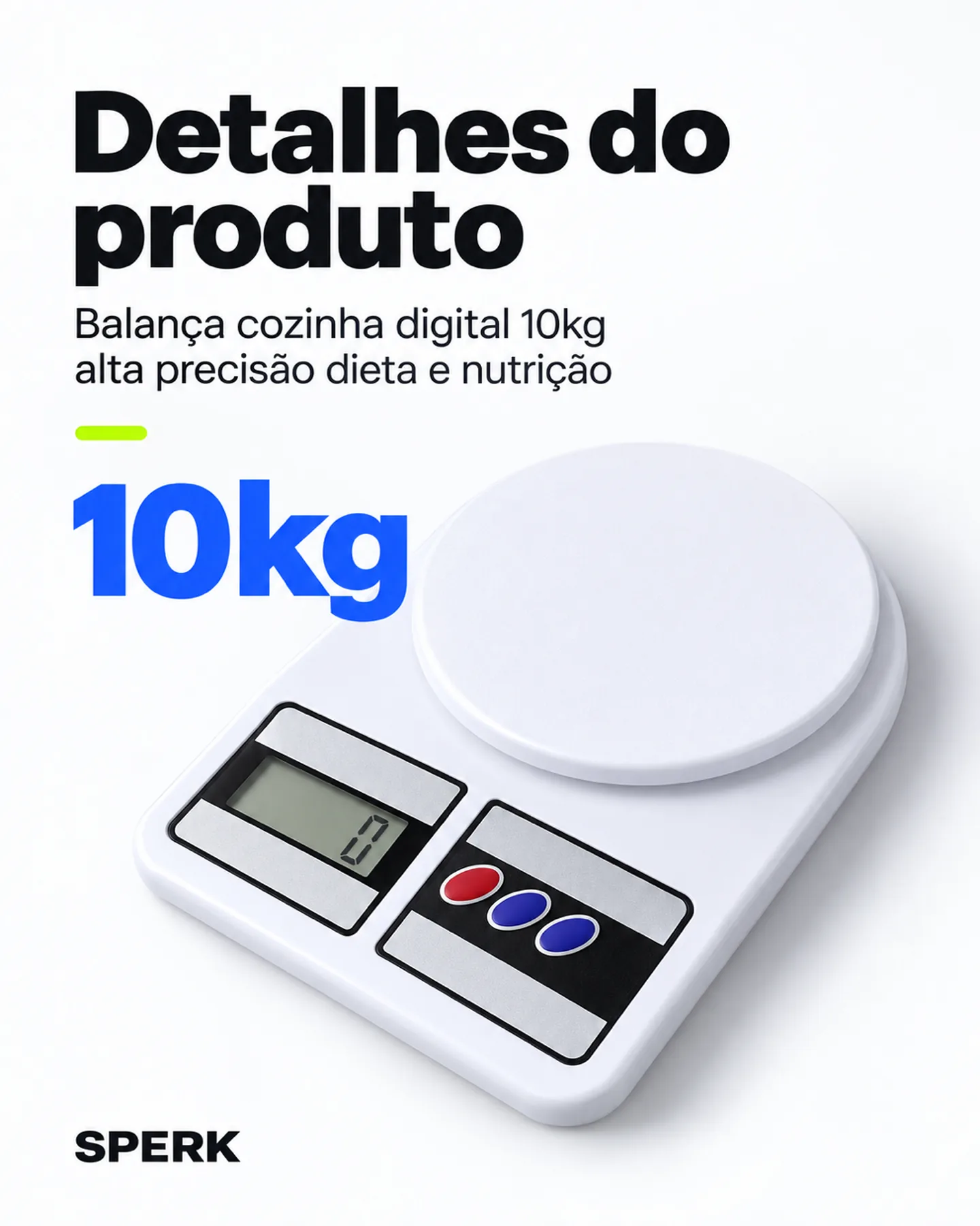 Balança cozinha digital 10kg alta precisão dieta e nutrição — painel 4