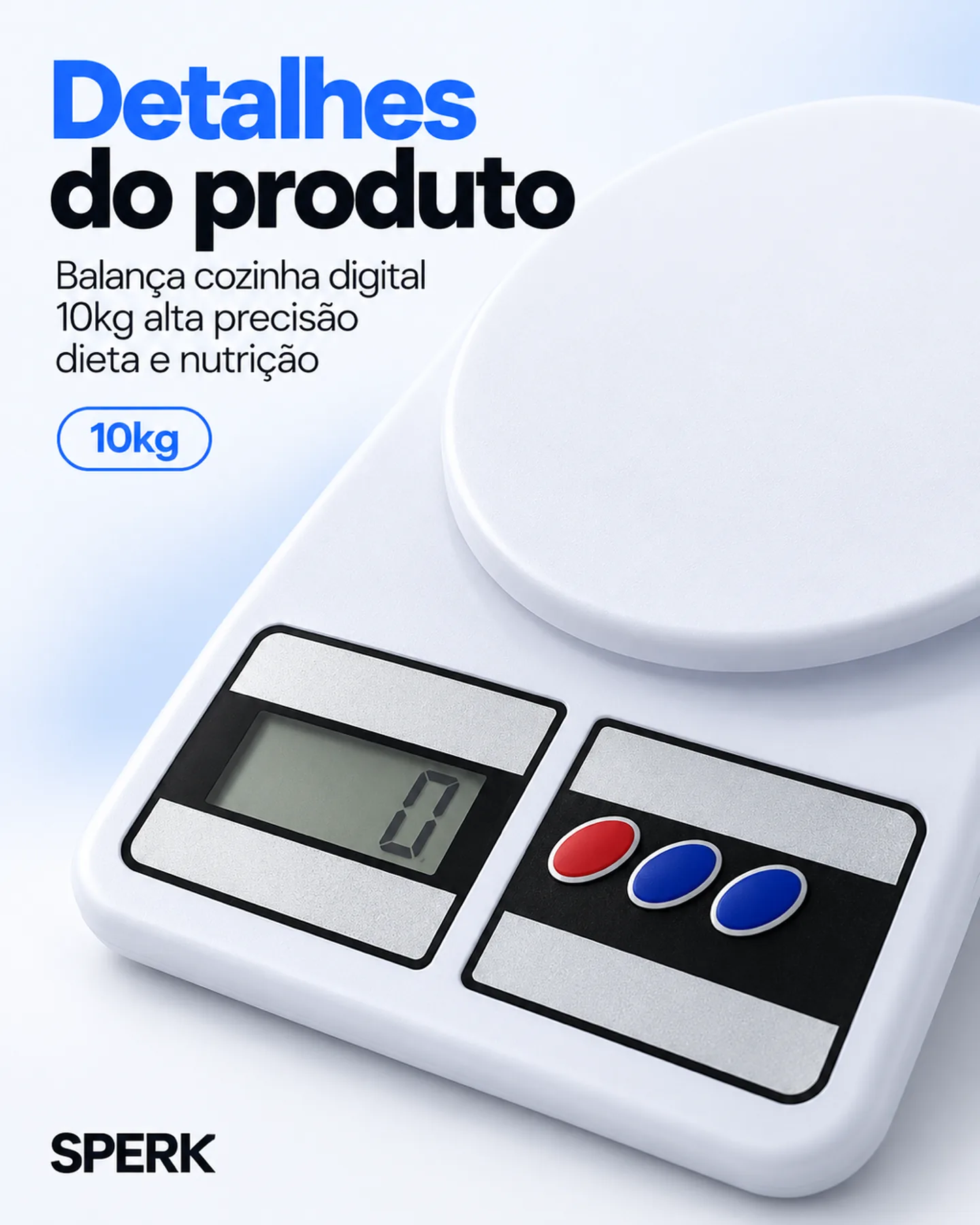 Balança cozinha digital 10kg alta precisão dieta e nutrição — painel 5