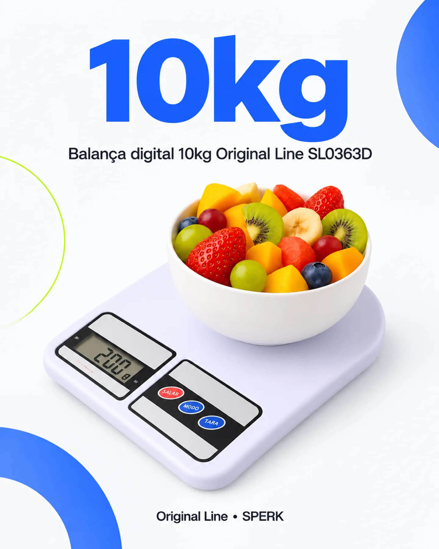 Balança digital 10kg Original Line SL0363D — painel 2