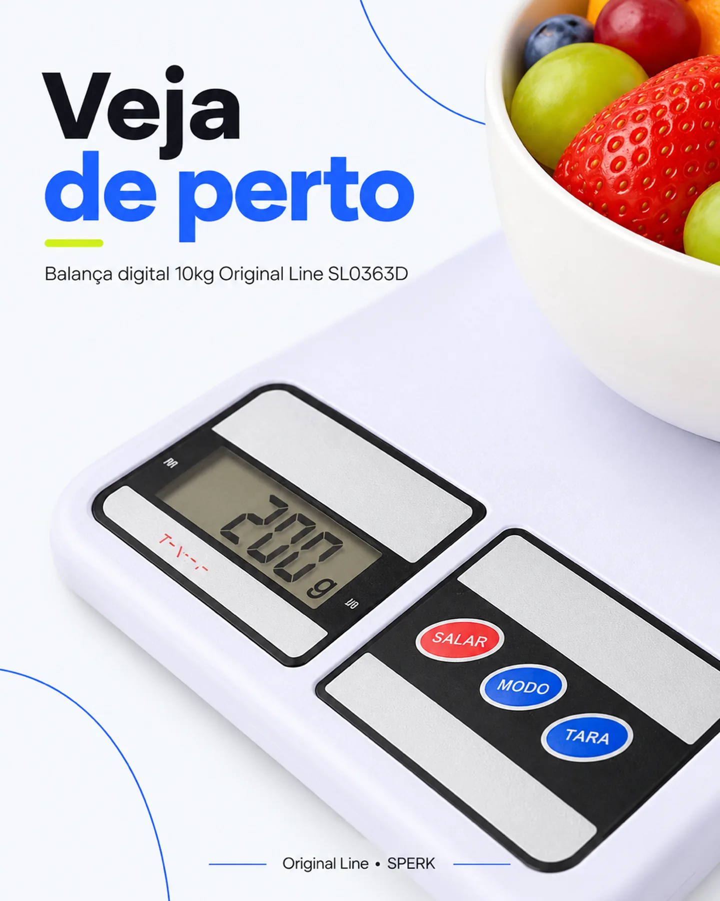 Balança digital 10kg Original Line SL0363D — painel 3