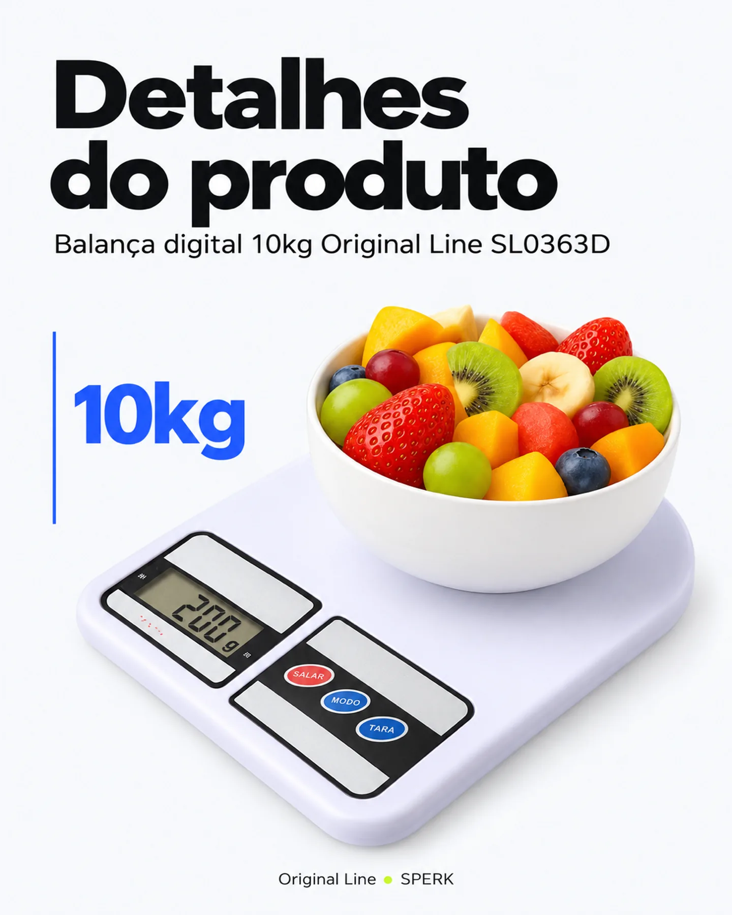 Balança digital 10kg Original Line SL0363D — painel 4