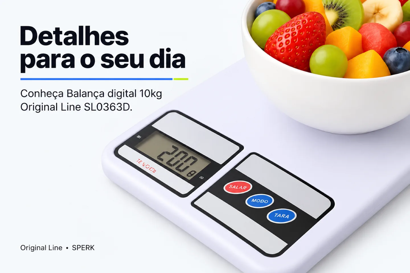 Balança digital 10kg Original Line SL0363D — diferencial uso