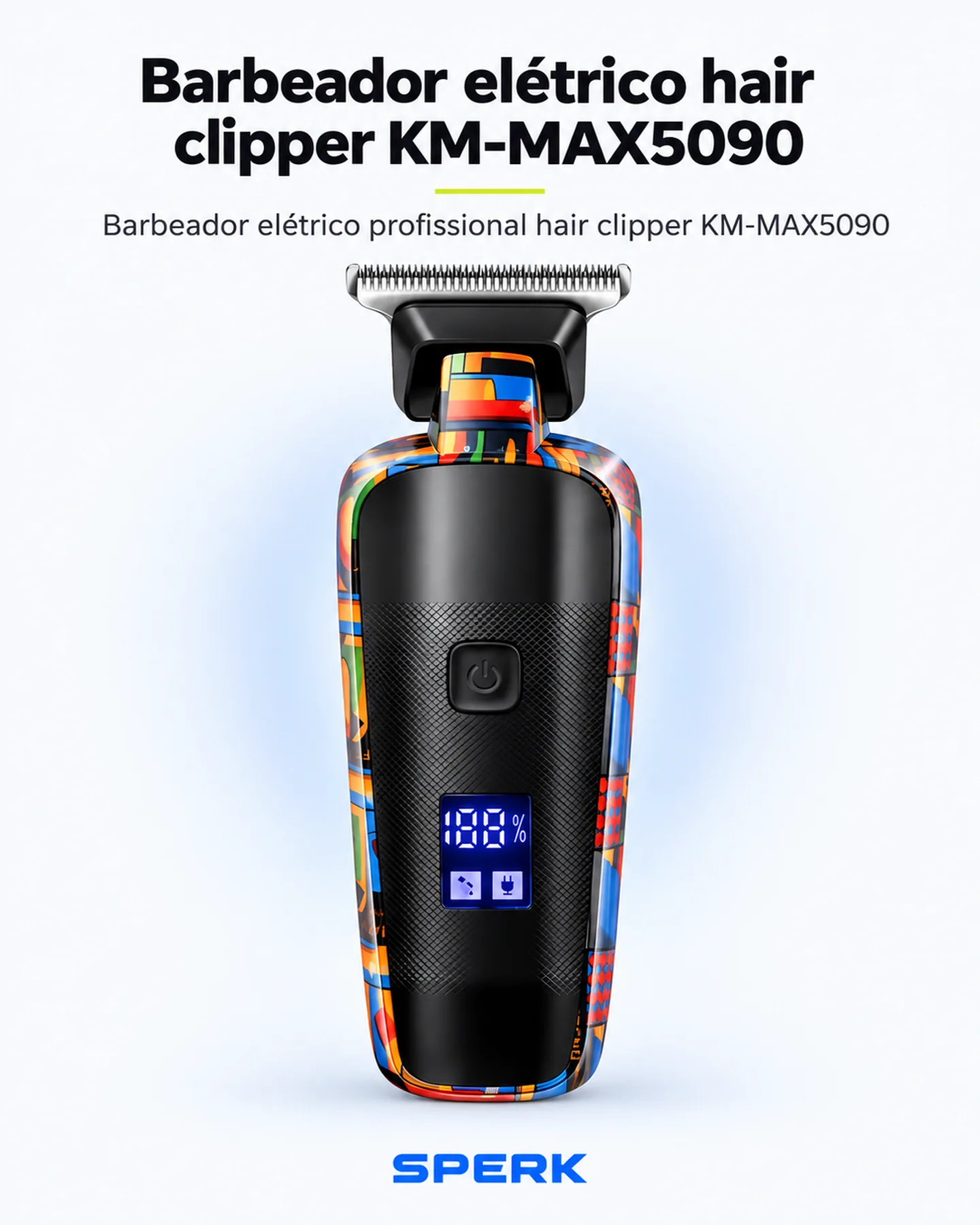 Barbeador elétrico hair clipper KM-MAX5090 — painel 1