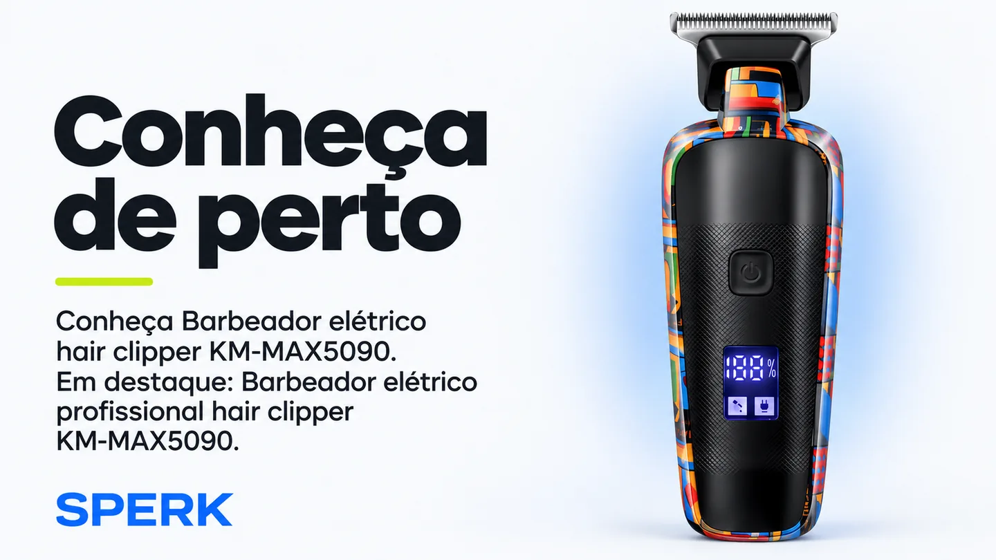 Barbeador elétrico hair clipper KM-MAX5090 — heroi descricao