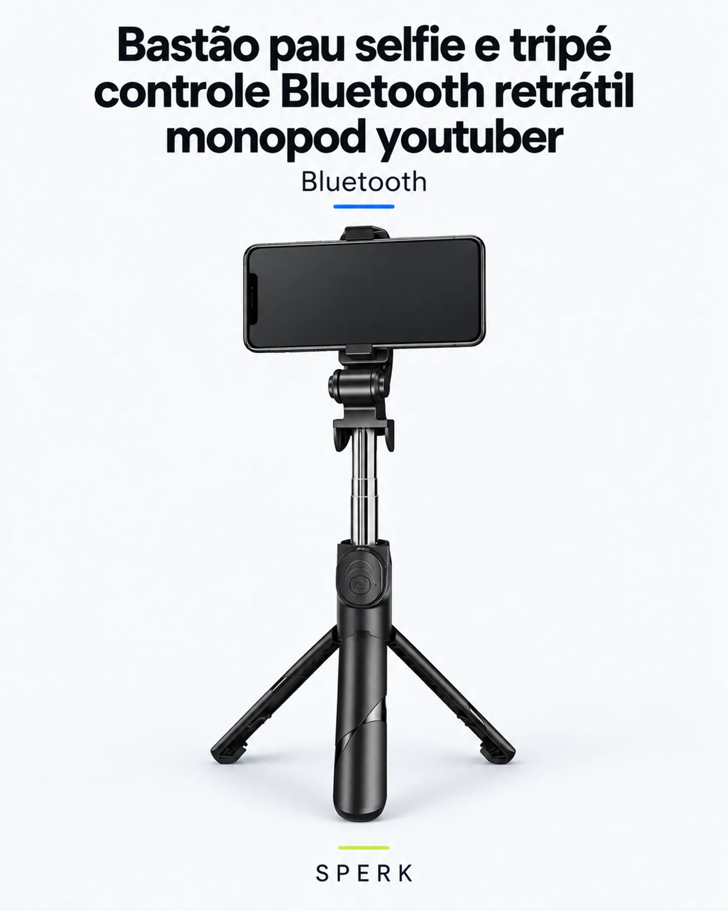 Bastão pau selfie e tripé controle Bluetooth retrátil monopod youtuber — painel 1