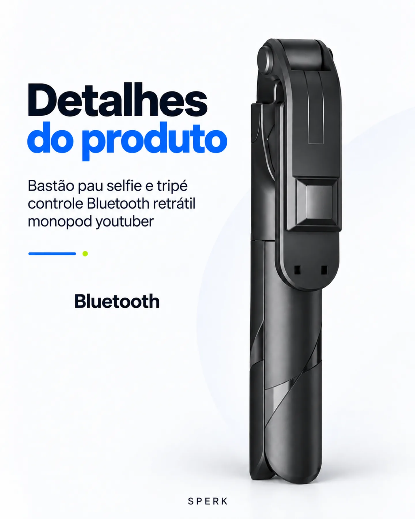 Bastão pau selfie e tripé controle Bluetooth retrátil monopod youtuber — painel 4