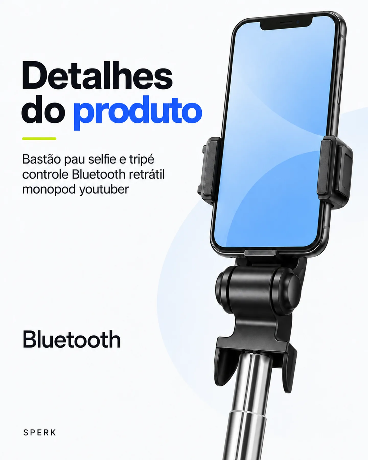 Bastão pau selfie e tripé controle Bluetooth retrátil monopod youtuber — painel 5