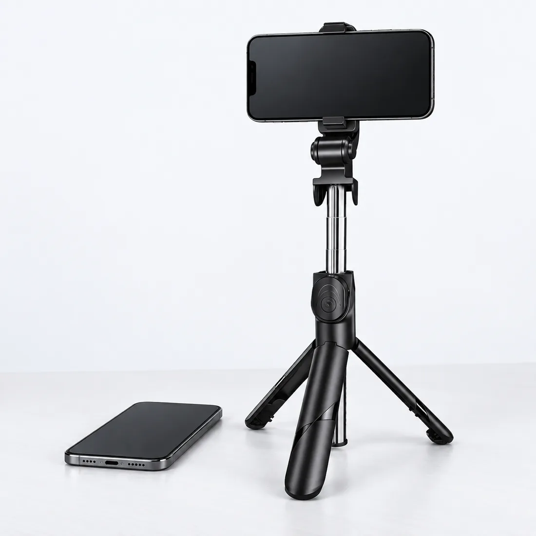 Bastão pau selfie e tripé controle Bluetooth retrátil monopod youtuber — escala