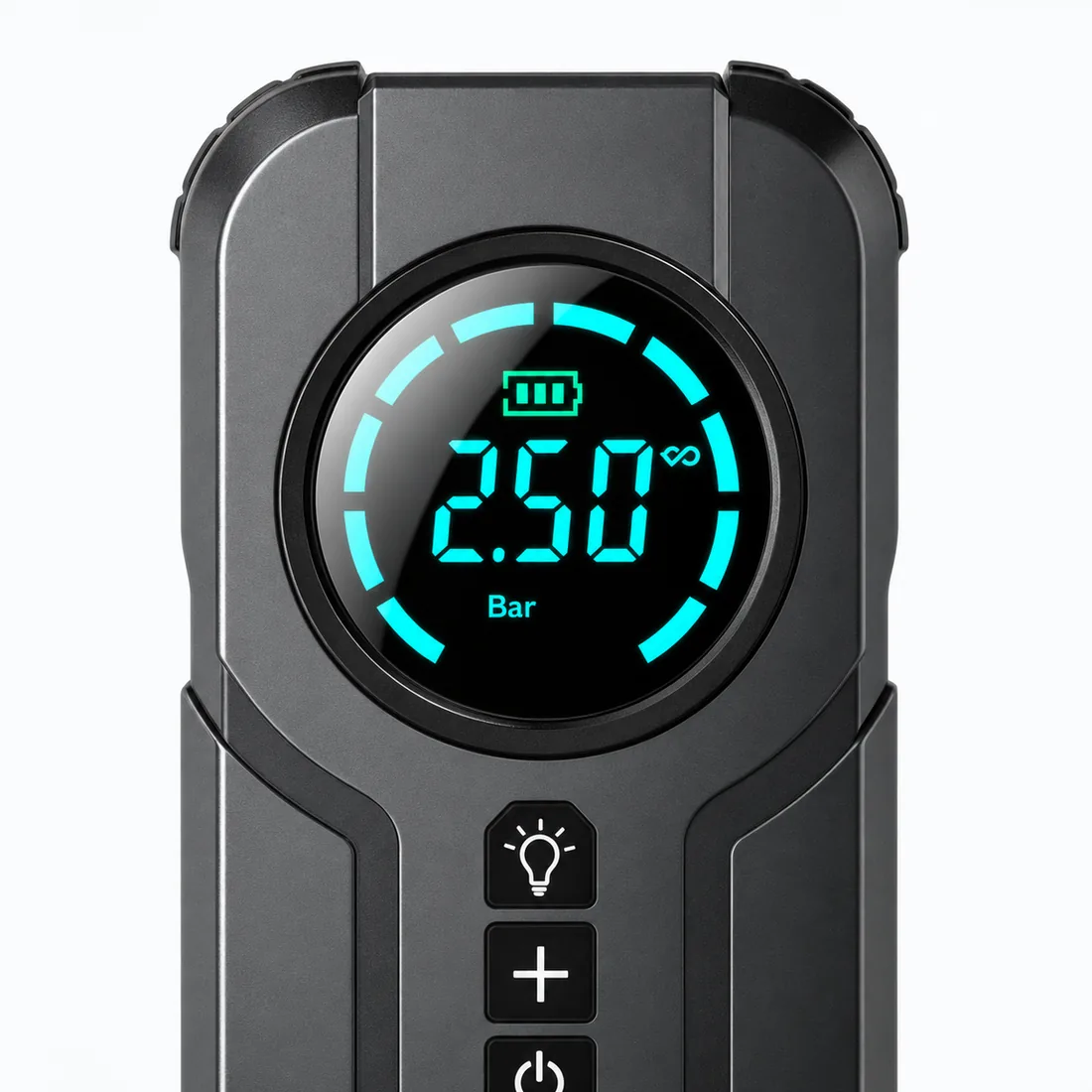 Bomba de ar inteligente portátil com lanterna - Tomate - MXB002 — angulo detalhe