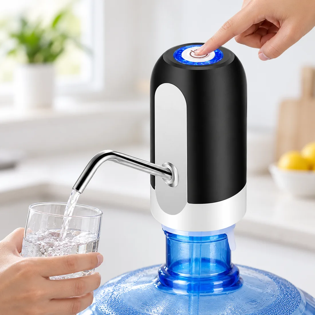 Bomba para galão água elétrica garrafão torneira filtro USB — uso