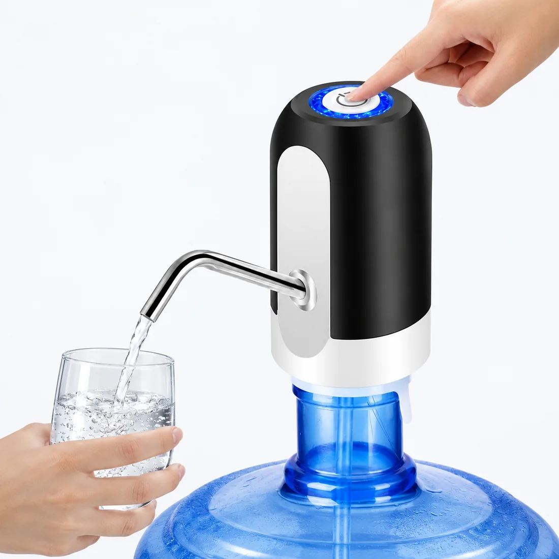 Bomba para galão água elétrica garrafão torneira filtro USB — escala
