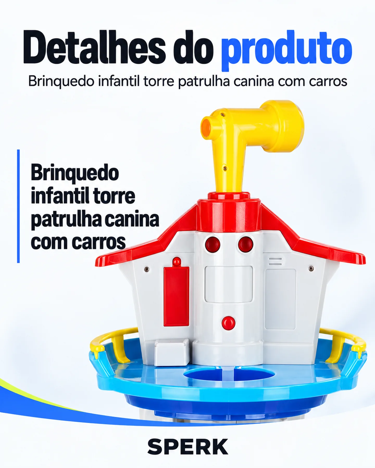 Brinquedo infantil torre patrulha canina com carros — painel 4