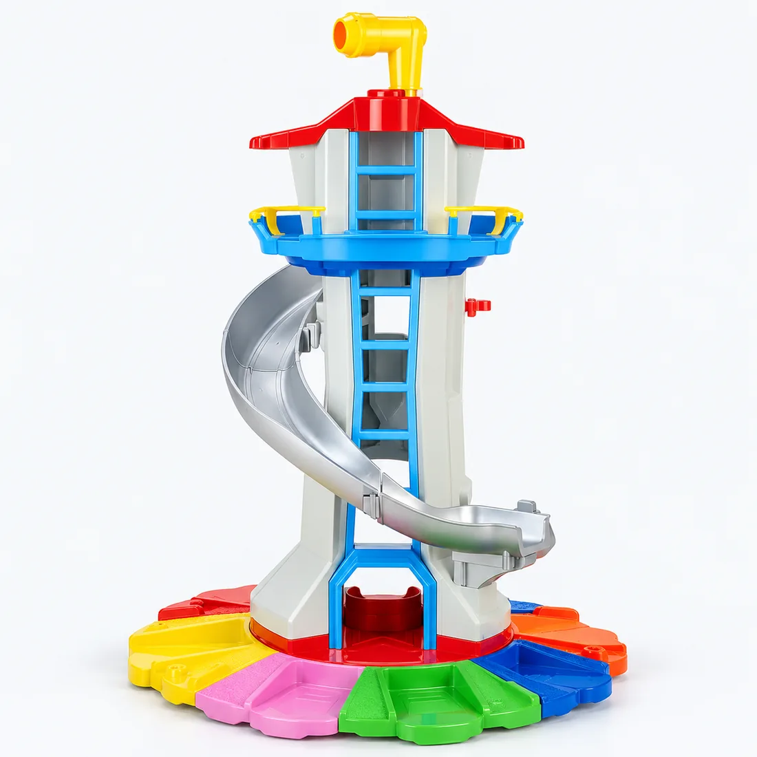 Brinquedo infantil torre patrulha canina com carros — verso lateral