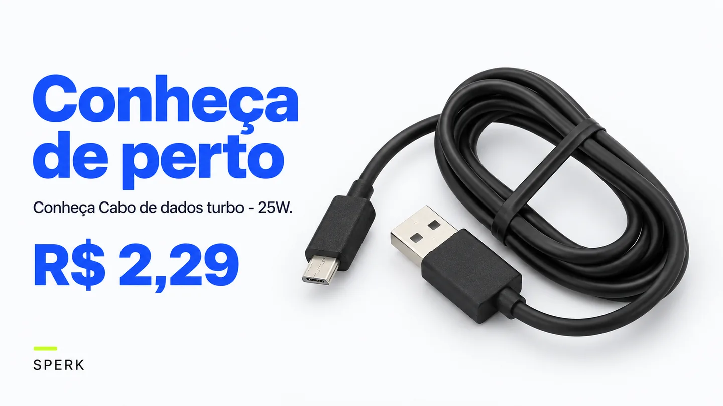 Cabo de dados turbo - 25W — heroi descricao