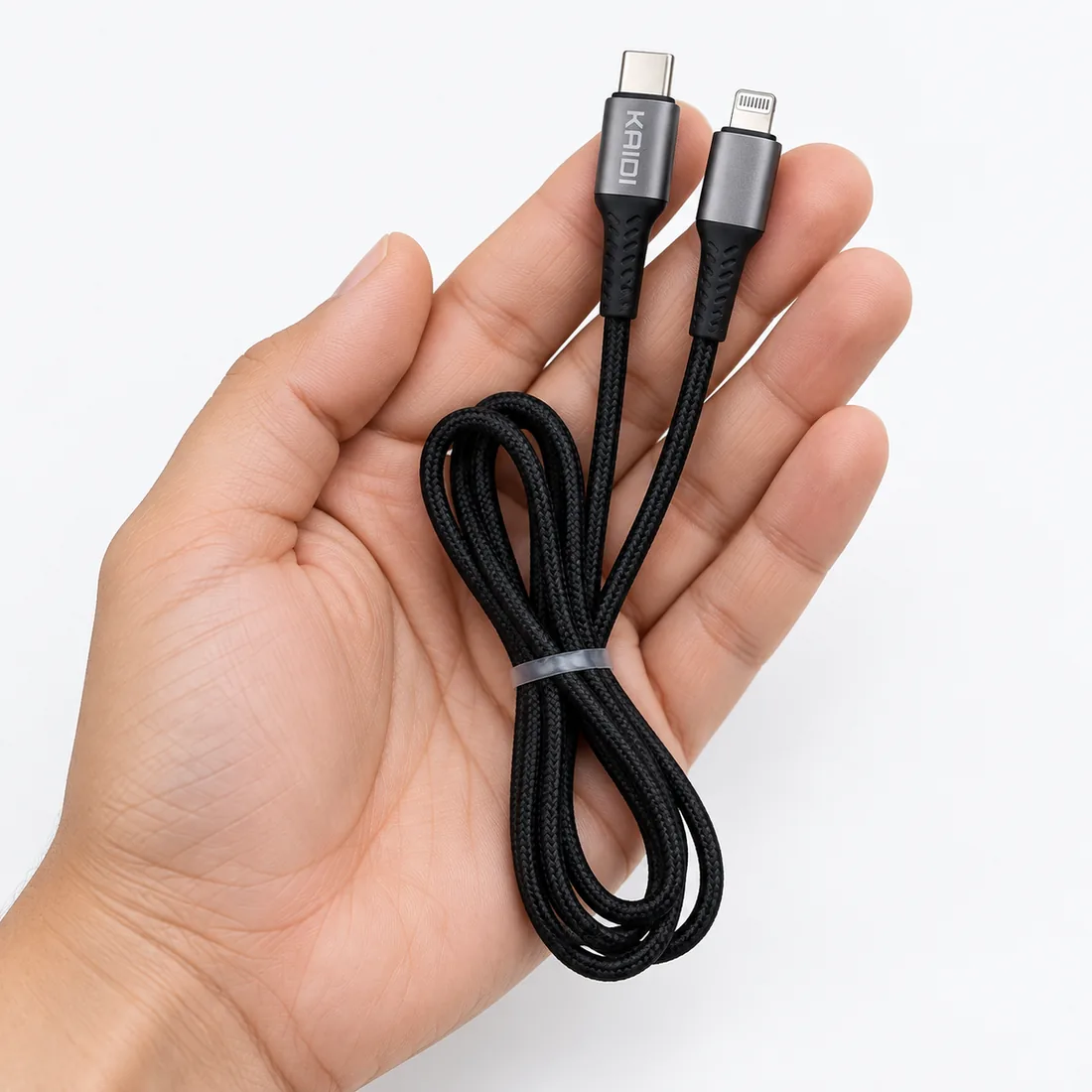 Cabo de dados turbo PD 30W Tipo-C para Lightning - KAIDI - KD-19CL — escala