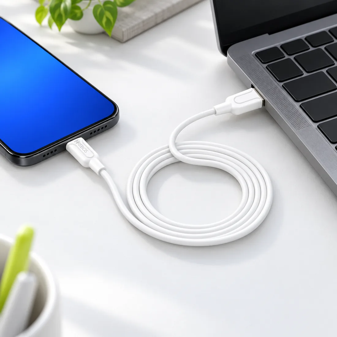 Cabo USB turbo Lightning horizonsync 1,2 metros Hrebos CB-200I — uso
