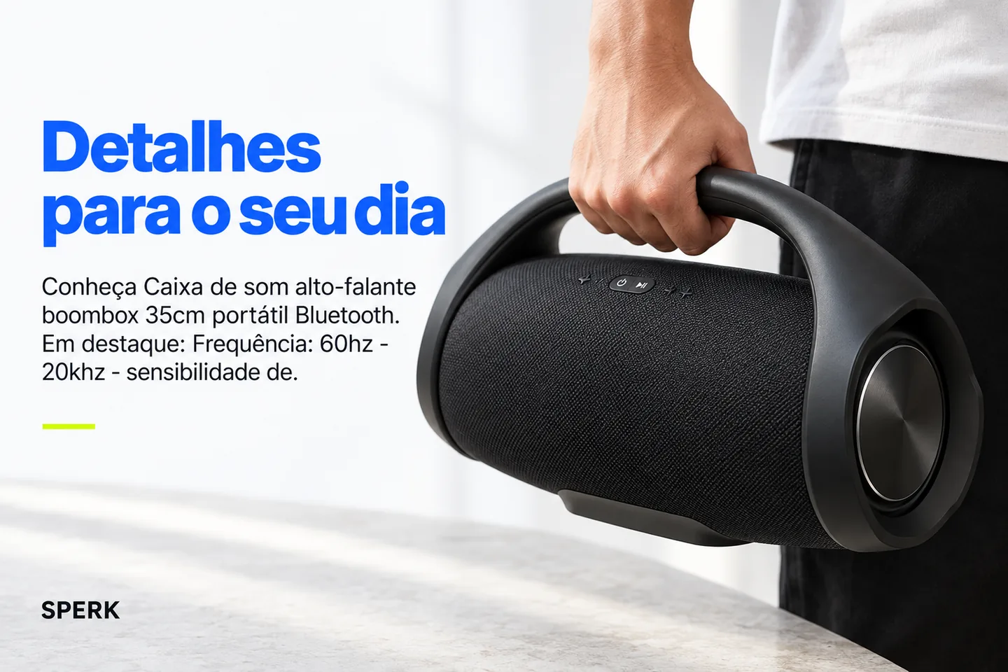Caixa de som alto-falante boombox 35cm portátil Bluetooth — diferencial uso