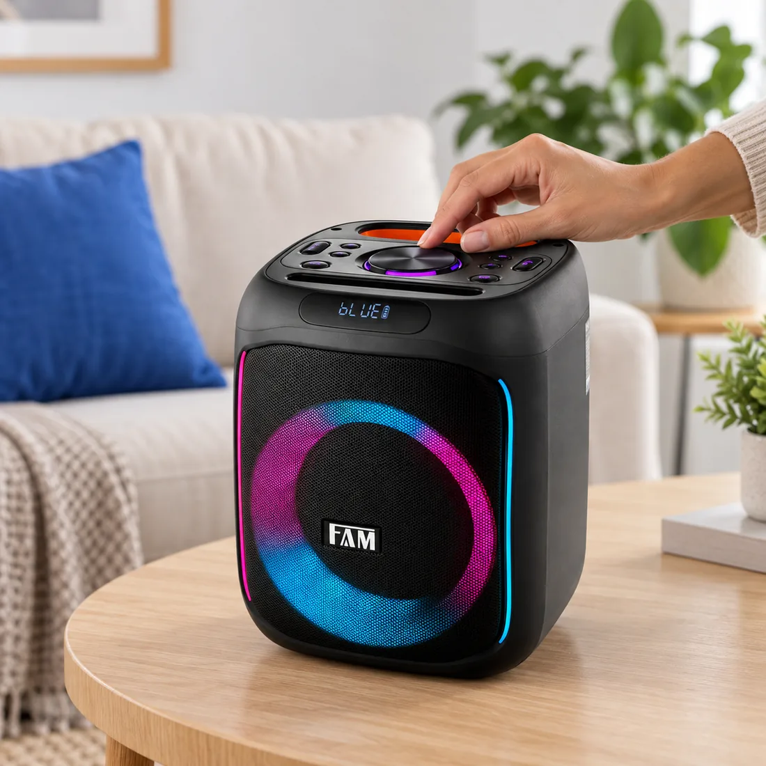 Caixa de som Bluetooth 600W - FAM - A601 — uso