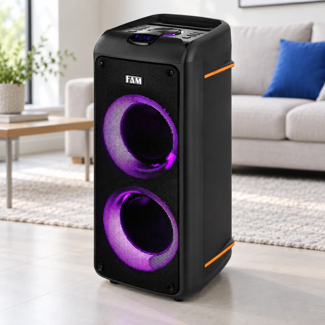 Caixa de som Bluetooth 900W - FAM - A602 — uso