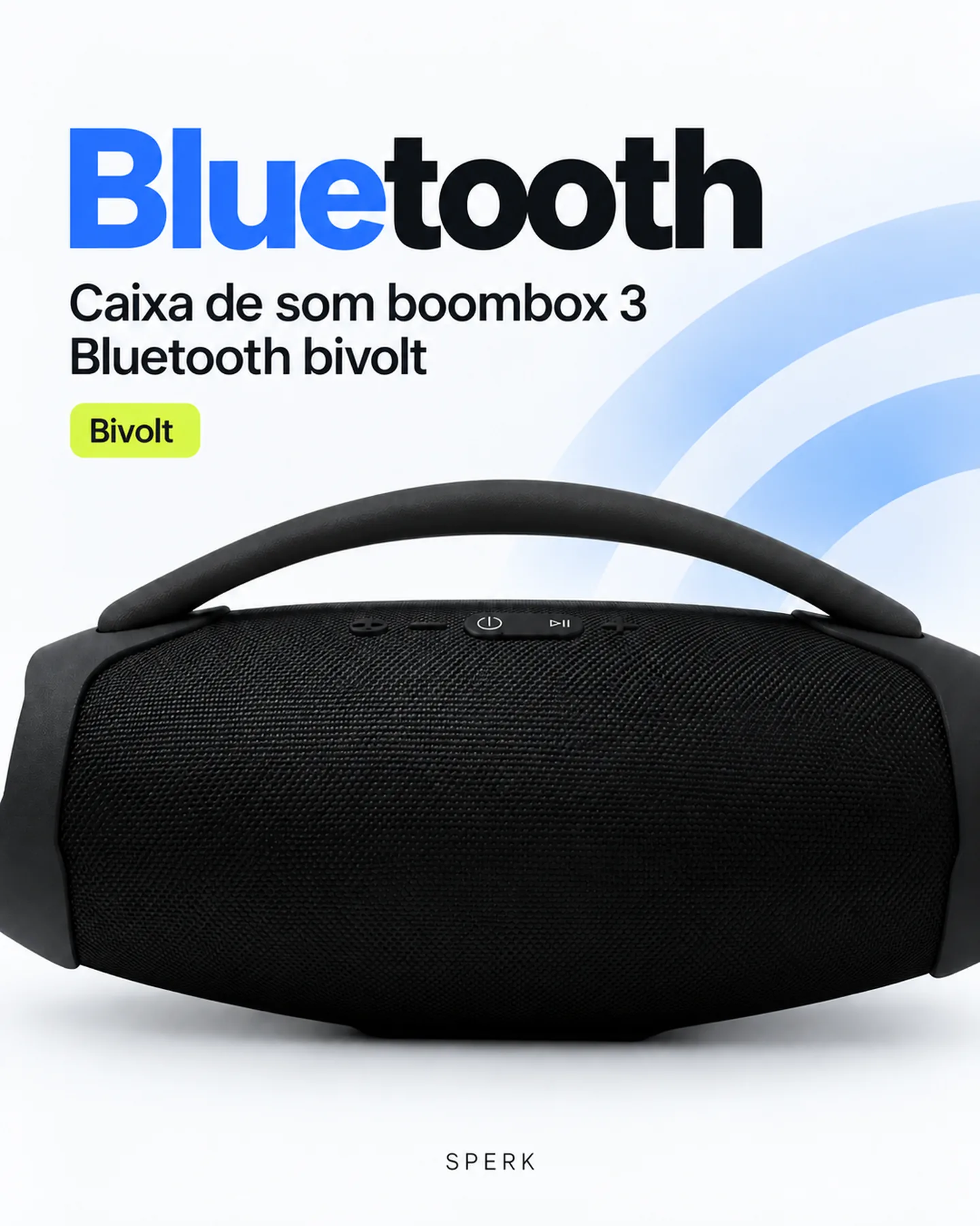 Caixa de som boombox 3 Bluetooth bivolt — painel 2