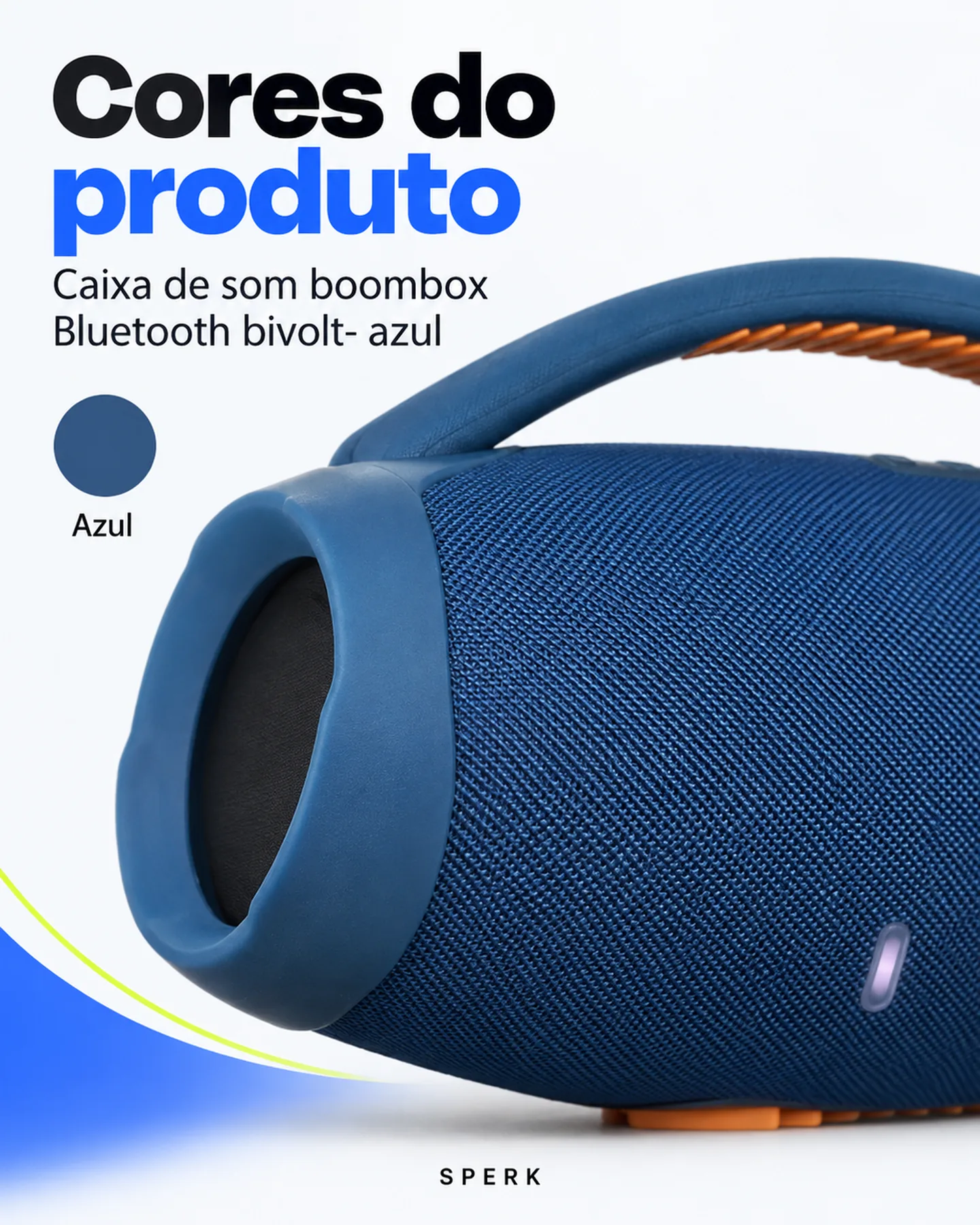 Caixa de som boombox Bluetooth bivolt- azul — painel 5