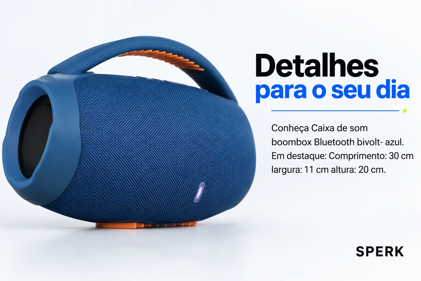 Caixa de som boombox Bluetooth bivolt- azul — diferencial uso