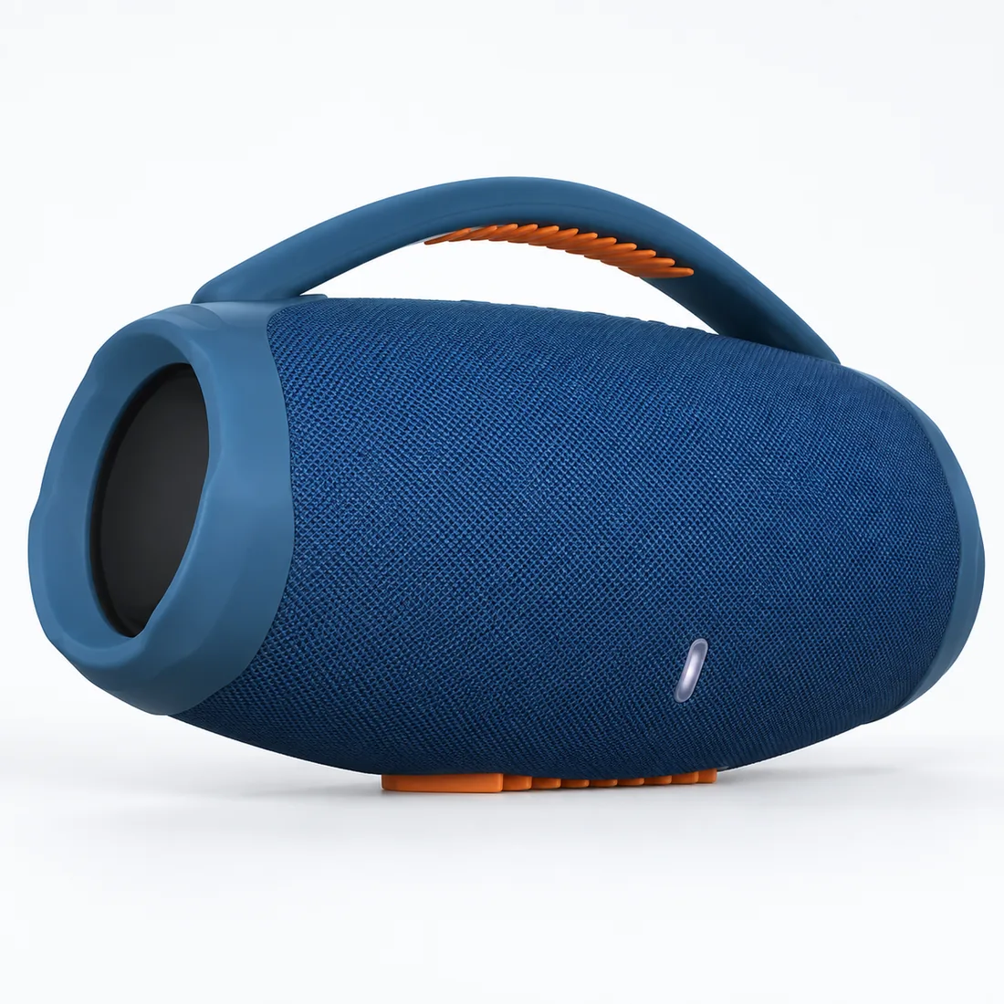 Caixa de som boombox Bluetooth bivolt- azul — verso lateral