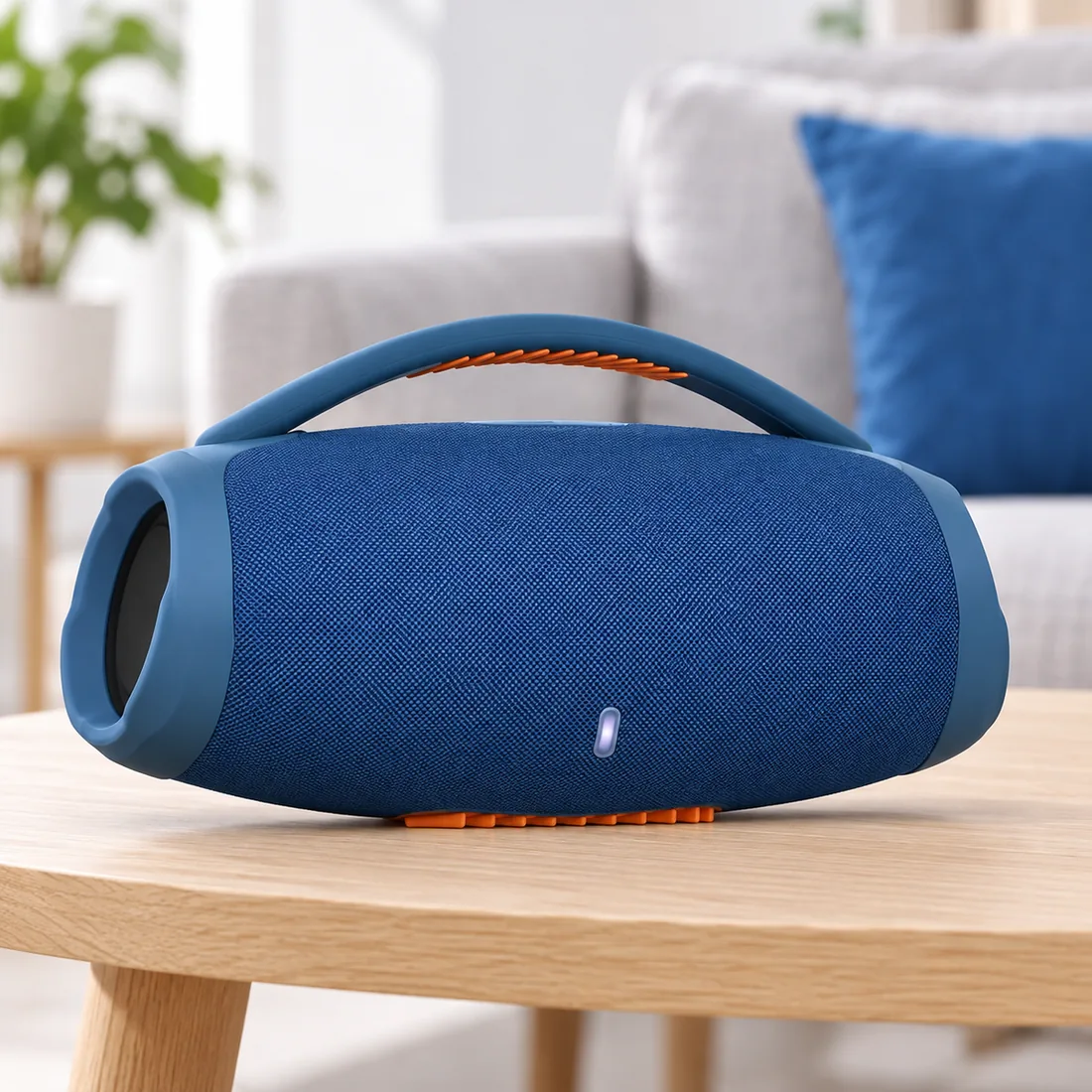 Caixa de som boombox Bluetooth bivolt- azul — uso
