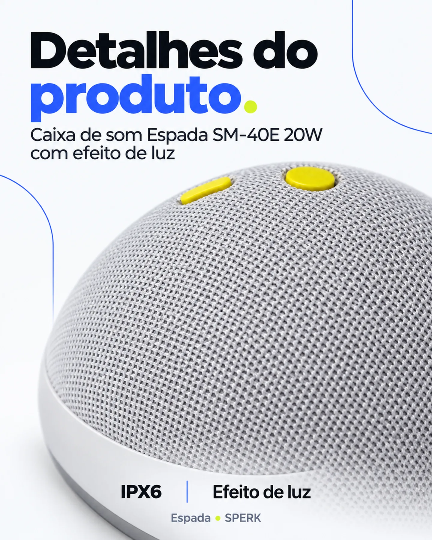Caixa de som Espada SM-40E 20W com efeito de luz — painel 5
